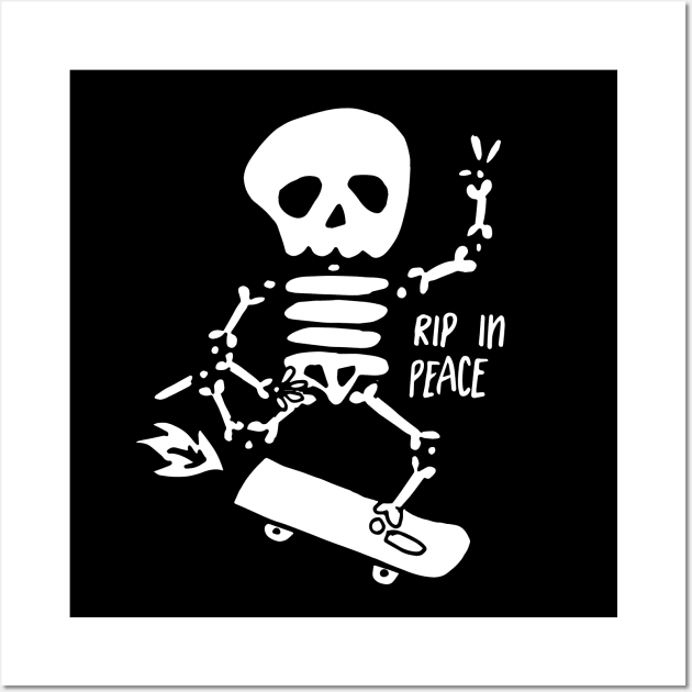 RIP in Peace - White Wall Art by RADdoodads